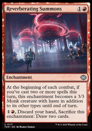 (117) Magic The Gathering Tarkir: Dragonstorm Single: Reverberating Summons Holo Uncommon