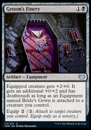 (117) Magic The Gathering Innistrad: Crimson Vow Single: Groom's Finery Holo Uncommon