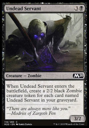(118/280) Magic The Gathering Core 2020 Single: Undead Servant Holo Common