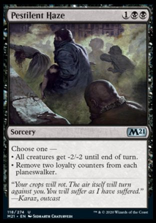 (118) Magic The Gathering Core 2021 Single: Pestilent Haze  Uncommon