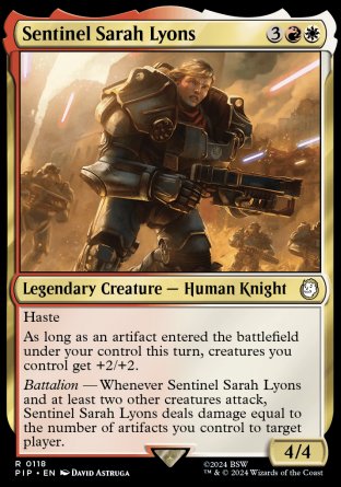 (118) Magic The Gathering Universes Beyond: Fallout Single: Sentinel Sarah Lyons  Rare