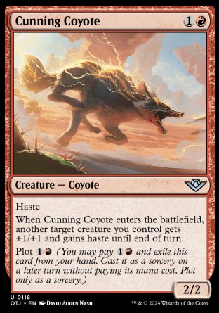 (118) Magic The Gathering Outlaws of Thunder Junction Single: Cunning Coyote  Holo Uncommon