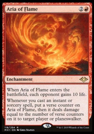 (118/254) Magic The Gathering Modern Horizons Single: Aria of Flame  Rare