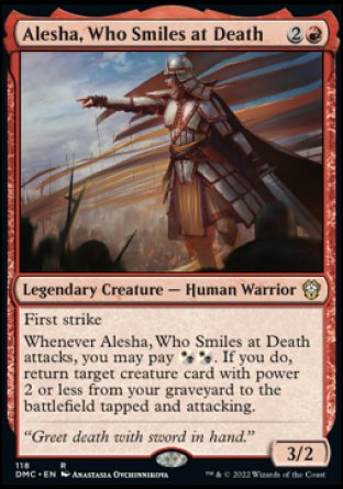 (118) Magic The Gathering Commander: Dominaria United Single: Alesha, Who Smiles at Death  Rare