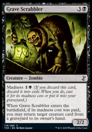 (118/289) Magic The Gathering Time Spiral Remastered Single: Grave Scrabbler  Common
