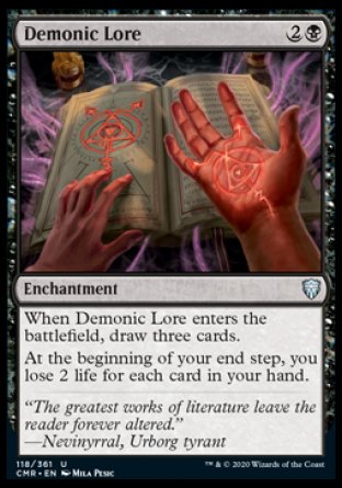 (118/361) Magic The Gathering Commander Legends Single: Demonic Lore Holo Uncommon