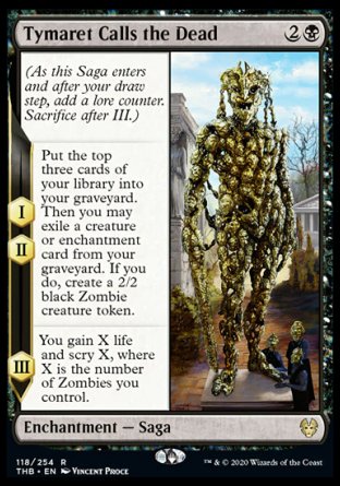 (118/254) Magic The Gathering Theros Beyond Death Single: Tymaret Calls the Dead Holo Rare