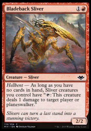 (119/254) Magic The Gathering Modern Horizons Single: Bladeback Sliver  Common