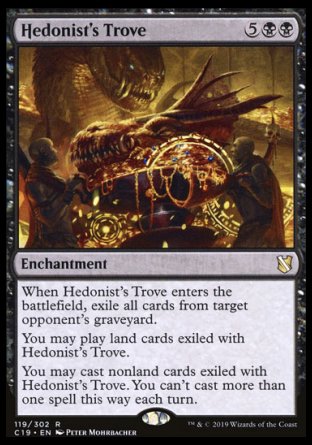 (119) Magic The Gathering Commander 2019 Single: Hedonist's Trove  Rare