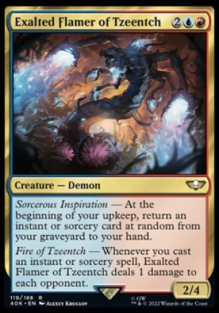 (119) Magic The Gathering Universes Beyond: Warhammer 40000 Single: Exalted Flamer of Tzeentch  Rare