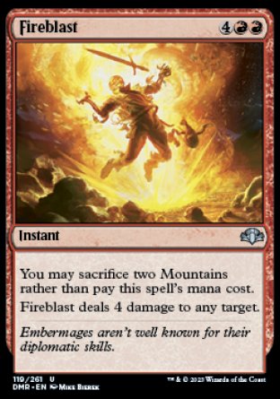 (119) Magic The Gathering Dominaria Remastered Single: Fireblast Holo Uncommon