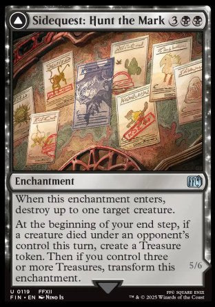 (119) Magic The Gathering Magic: The Gathering - FINAL FANTASY Single: Sidequest: Hunt the Mark // Yiazmat, Ultimate Mark Holo Uncommon
