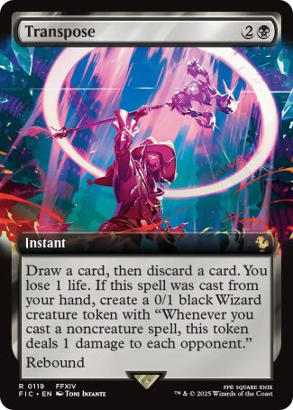 (119) Magic The Gathering Commander: Magic: The Gathering - FINAL FANTASY: Extras Single: Transpose  Rare