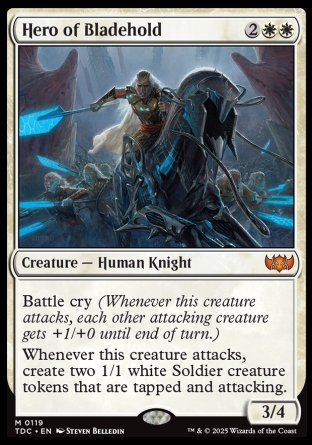 (119) Magic The Gathering Commander: Tarkir: Dragonstorm Single: Hero of Bladehold  Mythic