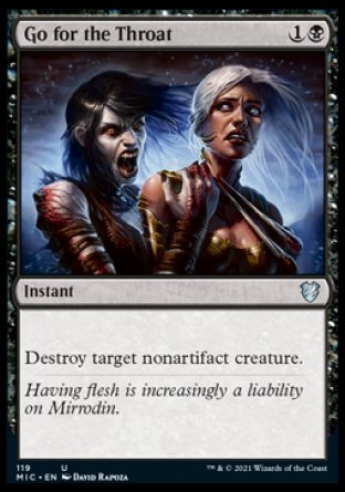 (119) Magic The Gathering Commander: Innistrad: Midnight Hunt Single: Go for the Throat  Uncommon