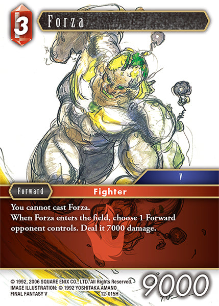 (015) Final Fantasy TCG Opus XII: Crystal Awakening Single: Forza (12-015) Holo Hero