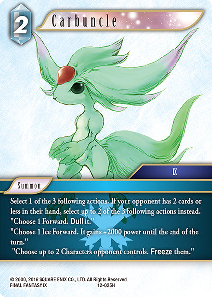 (025) Final Fantasy TCG Opus XII: Crystal Awakening Single: Carbuncle (12-025)  Hero