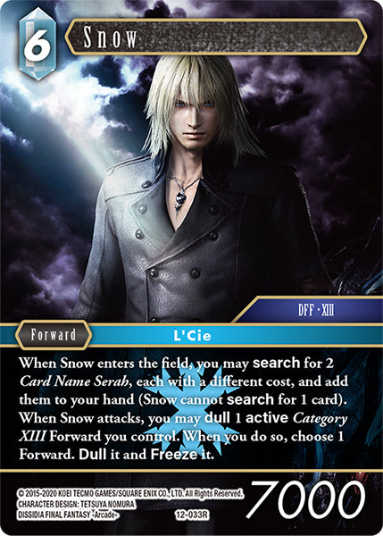 (033) Final Fantasy TCG Opus XII: Crystal Awakening Single: Snow (12-033)  Rare