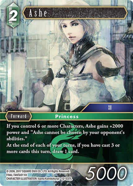 (037) Final Fantasy TCG Opus XII: Crystal Awakening Single: Ashe (12-037) (V.1) Holo Legend