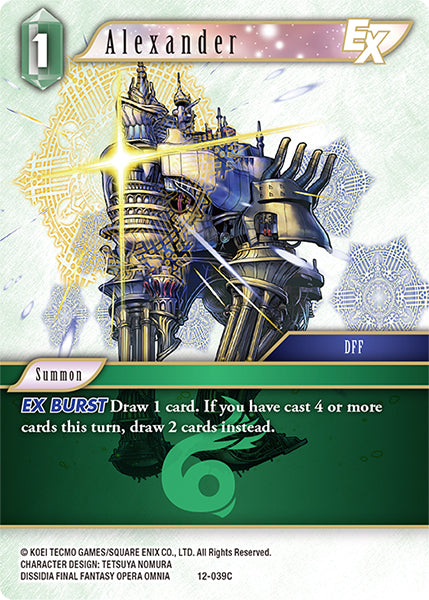 (039) Final Fantasy TCG Opus XII: Crystal Awakening Single: Alexander (12-039) Holo Common