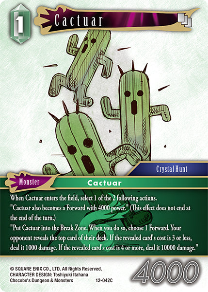 (042) Final Fantasy TCG Opus XII: Crystal Awakening Single: Cactuar (12-042) Holo Common