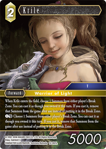 (061) Final Fantasy TCG Opus XII: Crystal Awakening Single: Krile (12-061) (V.1) Holo Legend