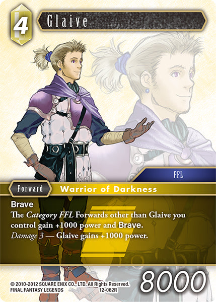 (062) Final Fantasy TCG Opus XII: Crystal Awakening Single: Glaive (12-062) Holo Rare