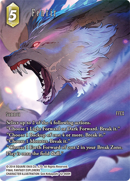 (068) Final Fantasy TCG Opus XII: Crystal Awakening Single: Fenrir (12-068) (V.2) Holo Hero