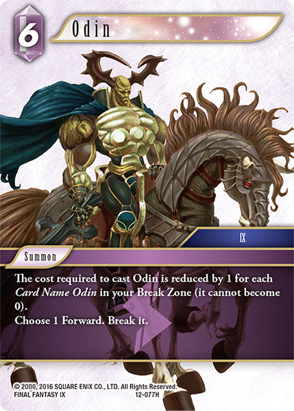 (077) Final Fantasy TCG Opus XII: Crystal Awakening Single: Odin (12-077)  Hero