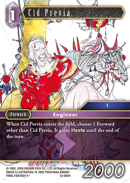 (080) Final Fantasy TCG Opus XII: Crystal Awakening Single: Cid Previa (12-080) Holo Hero