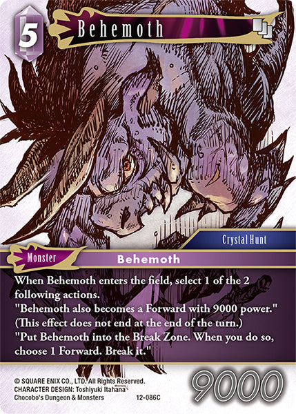 (086) Final Fantasy TCG Opus XII: Crystal Awakening Single: Behemoth (12-086)  Common