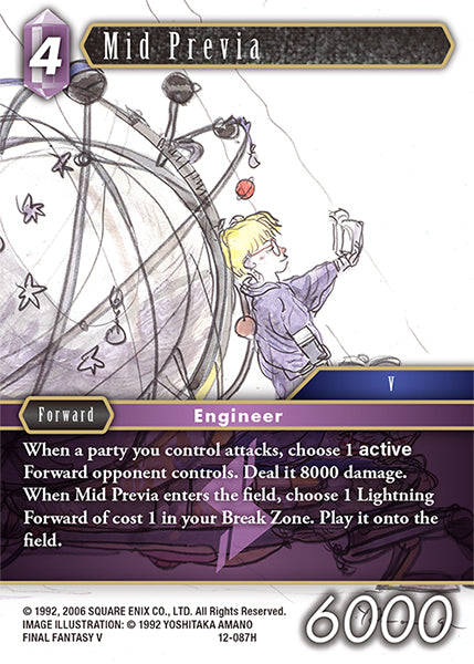(087) Final Fantasy TCG Opus XII: Crystal Awakening Single: Mid Previa (12-087) Holo Hero