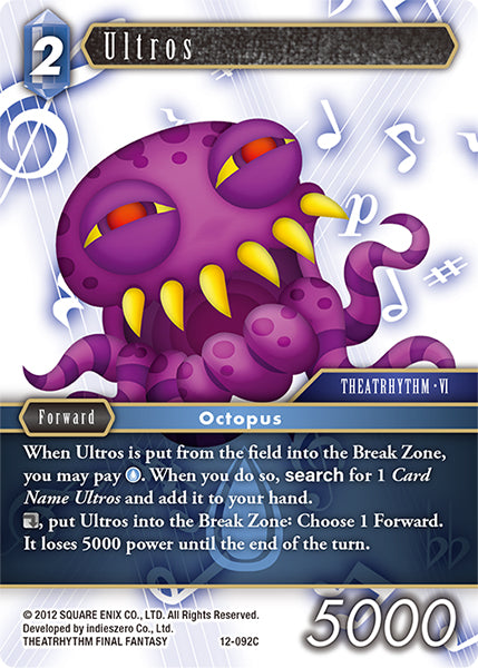 (092) Final Fantasy TCG Opus XII: Crystal Awakening Single: Ultros (12-092) Holo Common