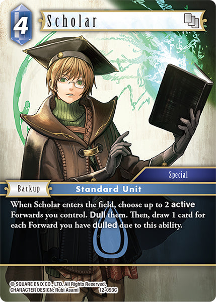 (093) Final Fantasy TCG Opus XII: Crystal Awakening Single: Scholar (12-093) (V.1) Holo Common