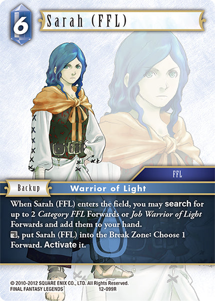 (099) Final Fantasy TCG Opus XII: Crystal Awakening Single: Sarah (FFL) (12-099) Holo Rare