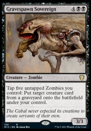 (120) Magic The Gathering Commander: Innistrad: Midnight Hunt Single: Gravespawn Sovereign  Rare