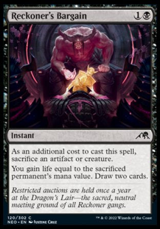 (120) Magic The Gathering Kamigawa: Neon Dynasty Single: Reckoner's Bargain  Common