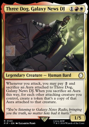 (120) Magic The Gathering Universes Beyond: Fallout Single: Three Dog, Galaxy News DJ  Holo Rare