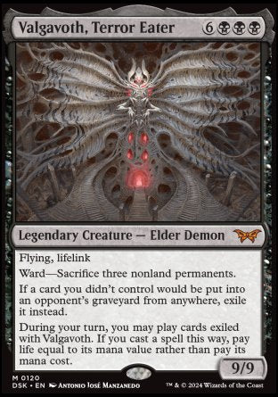 (120) Magic The Gathering Duskmourn: House of Horror Single: Valgavoth, Terror Eater  Mythic
