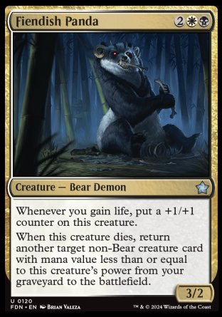 (120) Magic The Gathering Magic: The Gathering Foundations Single: Fiendish Panda  Uncommon