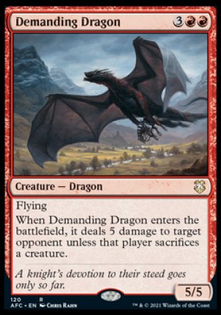 (120) Magic The Gathering Commander: Adventures in the Forgotten Realms Single: Demanding Dragon  Rare
