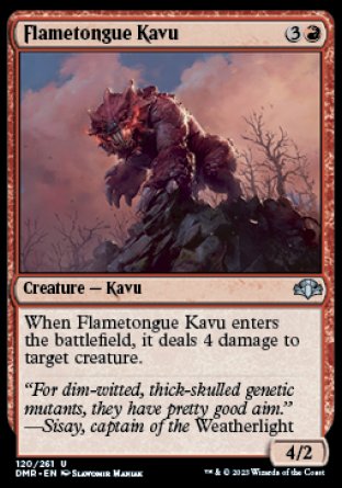 (120) Magic The Gathering Dominaria Remastered Single: Flametongue Kavu Holo Uncommon