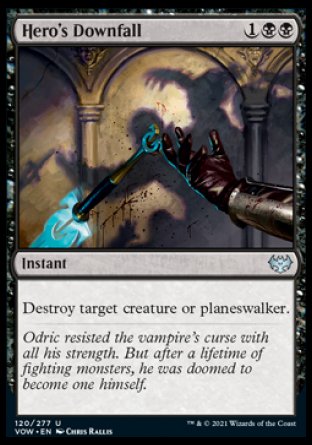 (120) Magic The Gathering Innistrad: Crimson Vow Single: Hero's Downfall  Uncommon