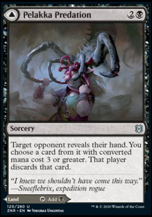 (120/280) Magic The Gathering Zendikar Rising Single: Pelakka Predation // Pelakka Caverns Holo Uncommon