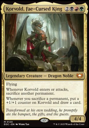 (120) Magic The Gathering Commander: Edge of Eternities Single: Korvold, Fae-Cursed King  Mythic