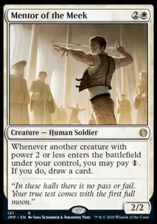 (121) Magic The Gathering Jumpstart Single: Mentor of the Meek  Rare