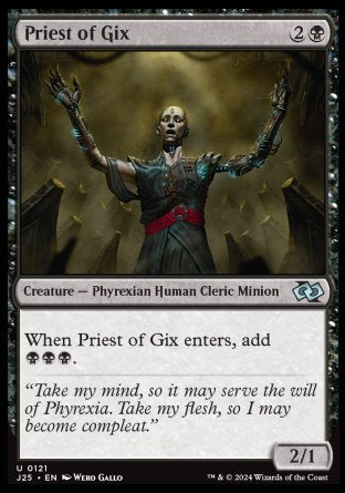 (121) Magic The Gathering Foundations Jumpstart Single: Priest of Gix  Uncommon