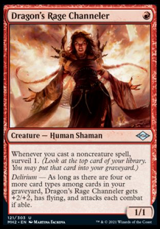 (121) Magic The Gathering Modern Horizons 2 Single: Dragon's Rage Channeler  Uncommon