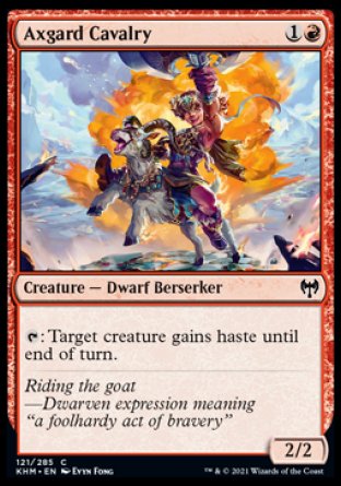 (121/285) Magic The Gathering Kaldheim Single: Axgard Cavalry Holo Common