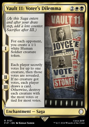 (121) Magic The Gathering Universes Beyond: Fallout Single: Vault 11: Voter's Dilemma  Holo Rare